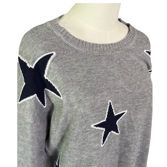 Sweet Romeo Grey Star Sweater Size L Heather Knit Pullover Nordstrom NWT - Picture 8 of 8